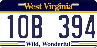 WV license plate 1OB394