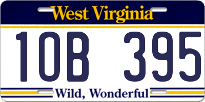 WV license plate 1OB395