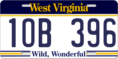 WV license plate 1OB396