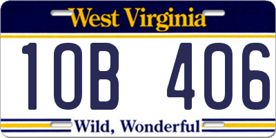 WV license plate 1OB406