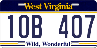 WV license plate 1OB407