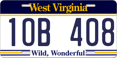 WV license plate 1OB408