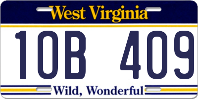 WV license plate 1OB409