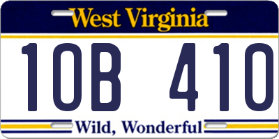 WV license plate 1OB410