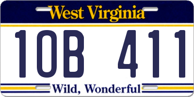 WV license plate 1OB411