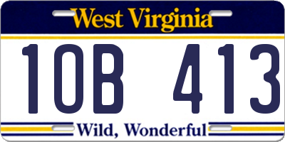 WV license plate 1OB413