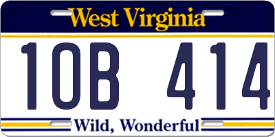 WV license plate 1OB414