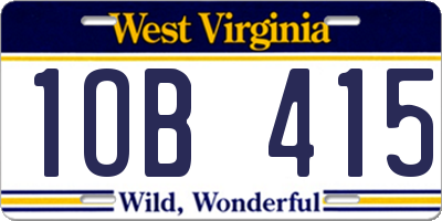 WV license plate 1OB415