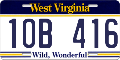 WV license plate 1OB416