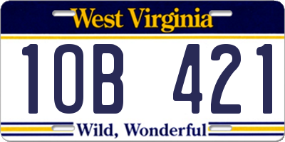 WV license plate 1OB421