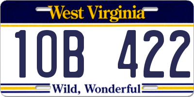 WV license plate 1OB422