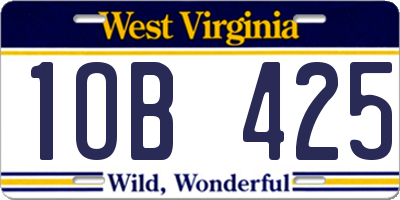 WV license plate 1OB425