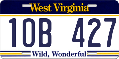 WV license plate 1OB427