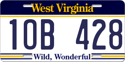 WV license plate 1OB428