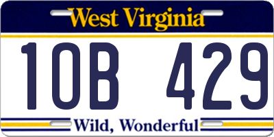 WV license plate 1OB429