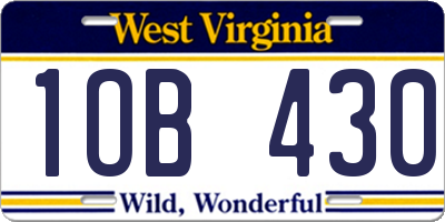 WV license plate 1OB430