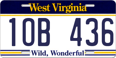 WV license plate 1OB436