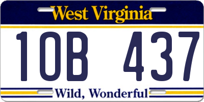 WV license plate 1OB437