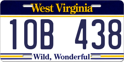 WV license plate 1OB438