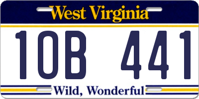 WV license plate 1OB441
