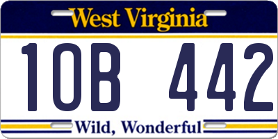 WV license plate 1OB442