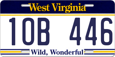 WV license plate 1OB446