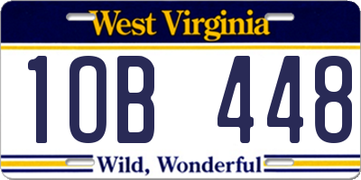 WV license plate 1OB448