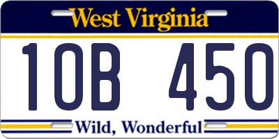 WV license plate 1OB450