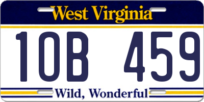 WV license plate 1OB459