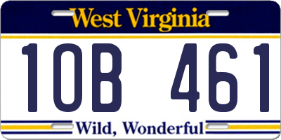 WV license plate 1OB461