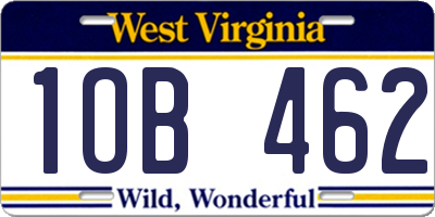 WV license plate 1OB462