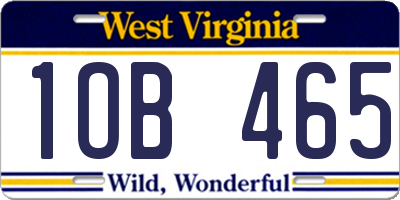 WV license plate 1OB465