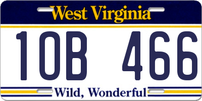WV license plate 1OB466