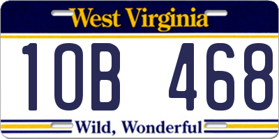 WV license plate 1OB468