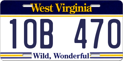 WV license plate 1OB470