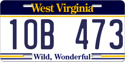 WV license plate 1OB473
