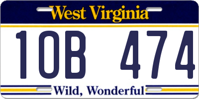 WV license plate 1OB474