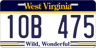 WV license plate 1OB475