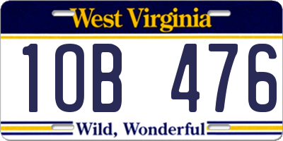 WV license plate 1OB476