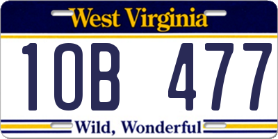 WV license plate 1OB477