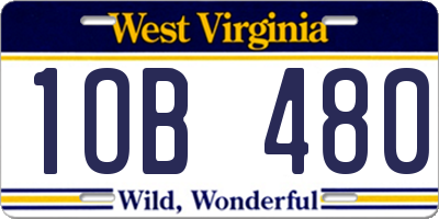 WV license plate 1OB480