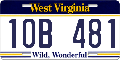 WV license plate 1OB481