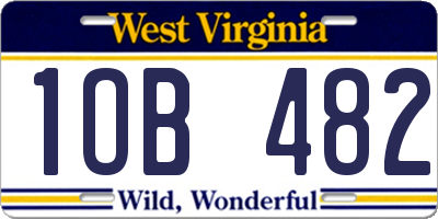 WV license plate 1OB482