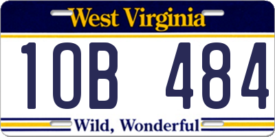 WV license plate 1OB484