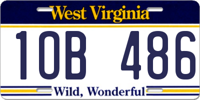 WV license plate 1OB486