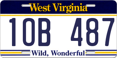 WV license plate 1OB487
