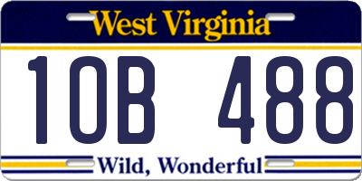 WV license plate 1OB488
