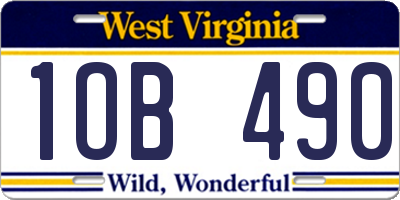 WV license plate 1OB490