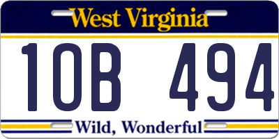 WV license plate 1OB494