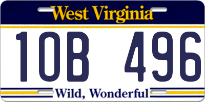 WV license plate 1OB496